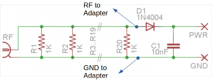 Modified QRP Labs Dummy Load Schematic